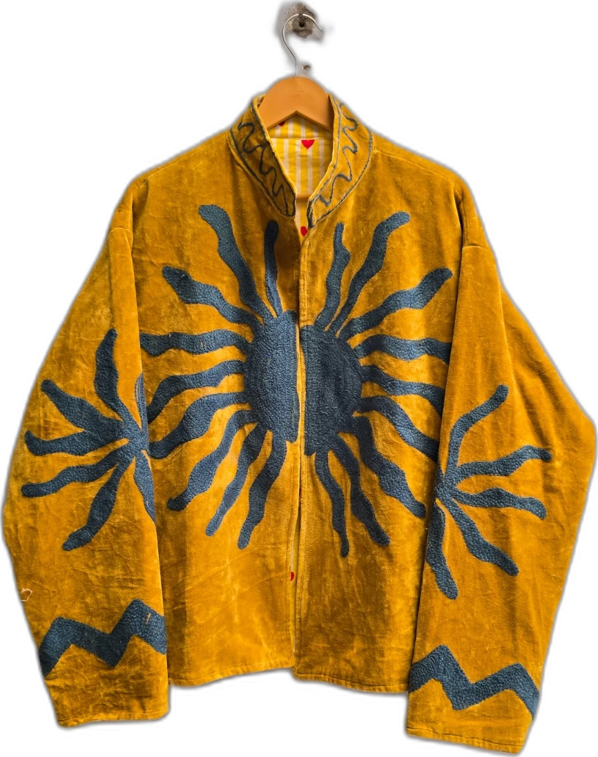 The Sunrise — Marigold velvet jacket